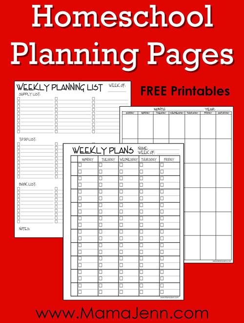 FREE Homeschool Planning Pages Printables