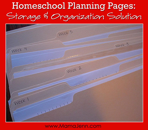 Homeschool Planning Pages Organization