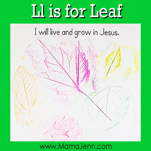 My Father's World Kindergarten Craft and Copywork Pages ~ Ll is for Leaf