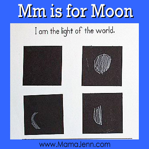 My Father's World Kindergarten Craft and Copywork Pages ~ Mm is for Moon