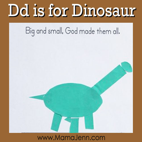 My Father's World Kindergarten Craft and Copywork Pages ~ Dd is for Dinosaur