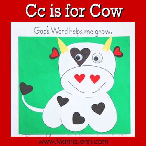 My Father's World Kindergarten Craft and Copywork Pages ~ Cc is for Cow