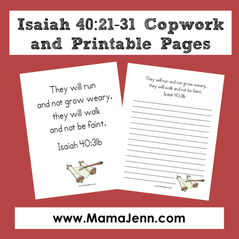 Isaiah 40:21-31 Bible Verse Printables {MFW Creation to the Greeks}