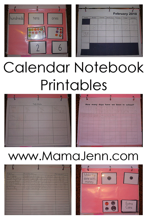 Calendar Notebook Printables