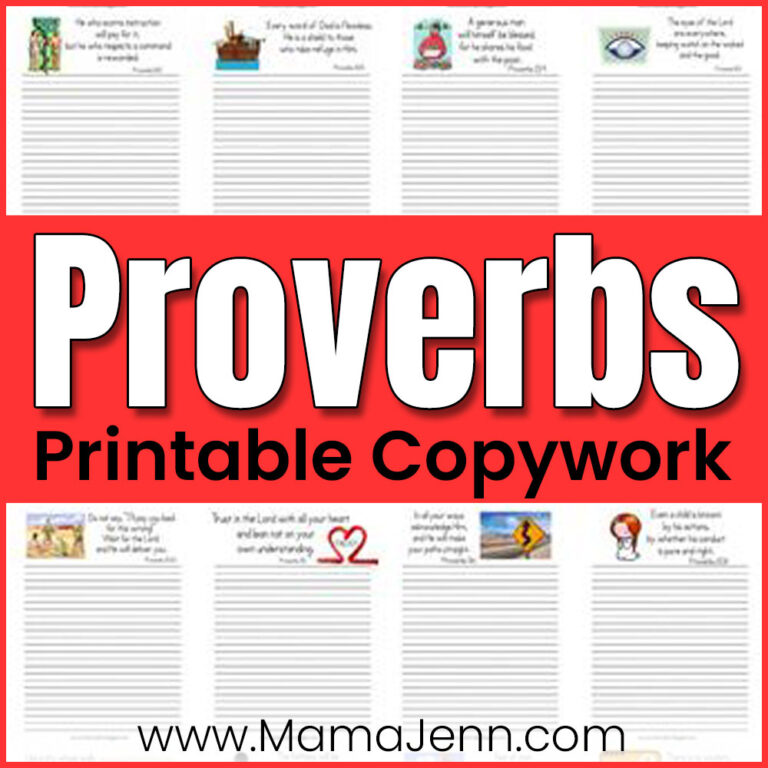 Proverbs Printable Copywork MFW 1st Grade