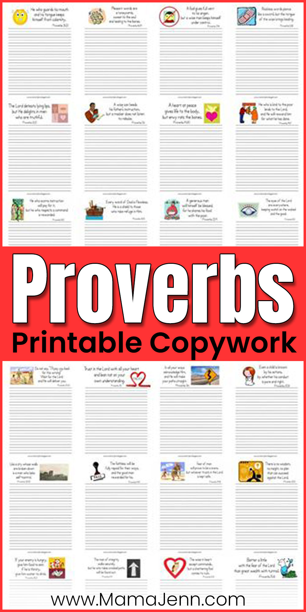 Proverbs Printable Copywork Pages MFW 1st Grade