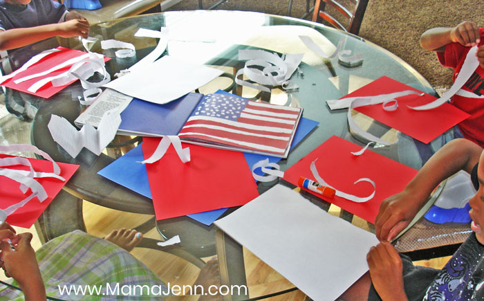 Torn Paper US Flag Craft 1