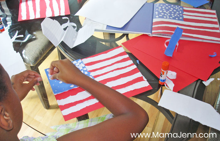Torn Paper US Flag Craft 2
