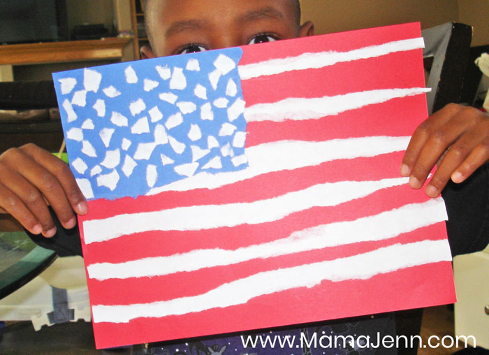 Torn Paper US Flag Craft 3