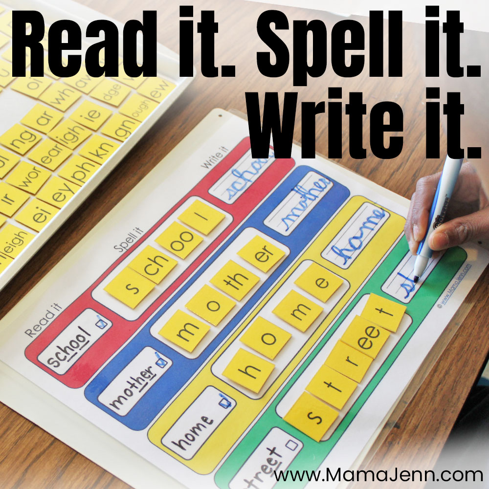 Read It. Spell It. Write It. Spelling Activity
