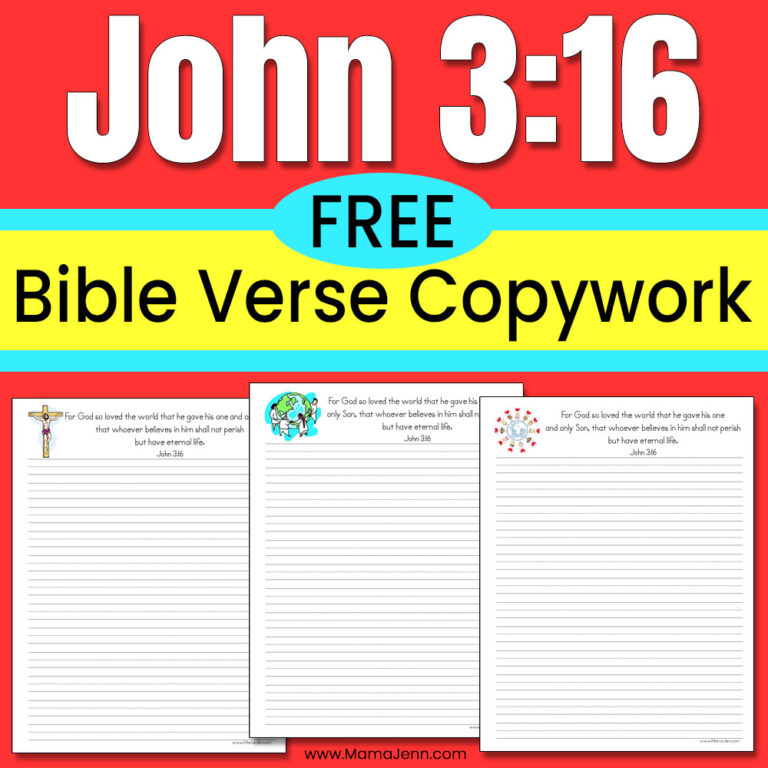 John 3:16 Bible Verse Copywork