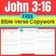 John 3:16 Bible Verse Copywork