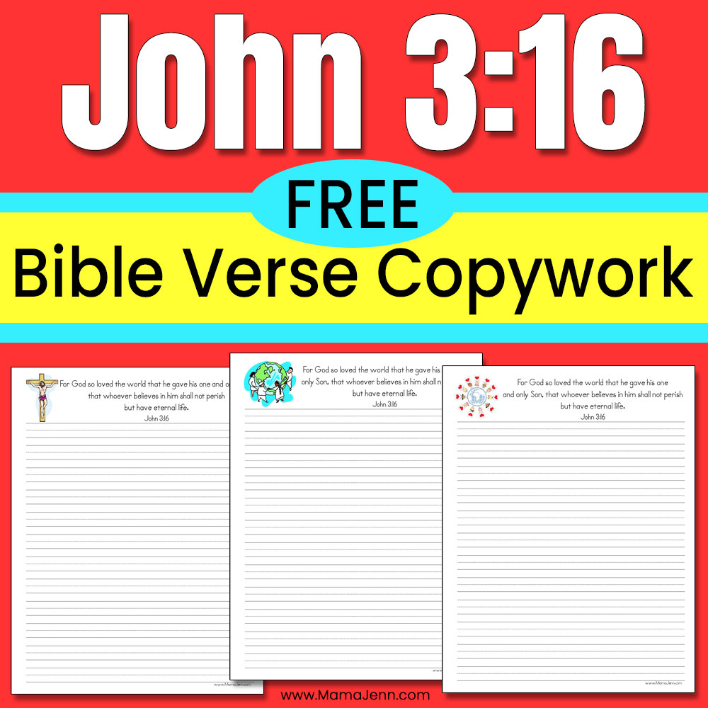John 3:16 Bible Verse Copywork