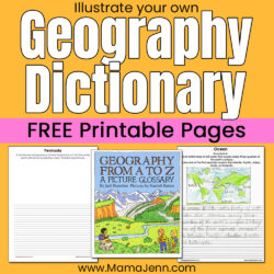Illustrate Your Own Geography Dictionary Printables