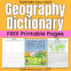 Illustrate Your Own Geography Dictionary Printables