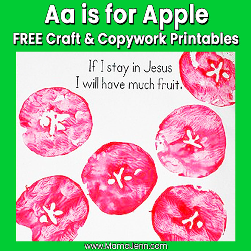 MFW Kindergarten Craft Copywork Aa Apple