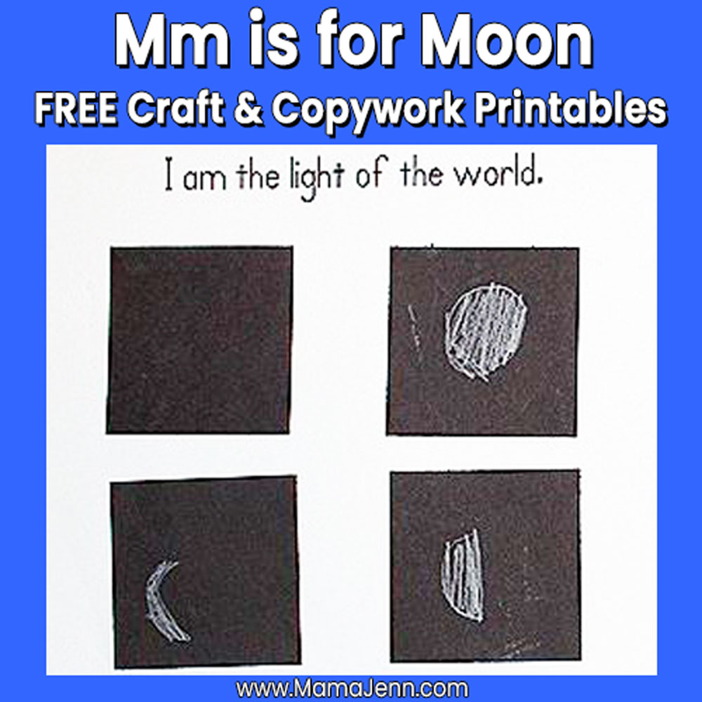 MFW Kindergarten Craft Copywork Mm Moon