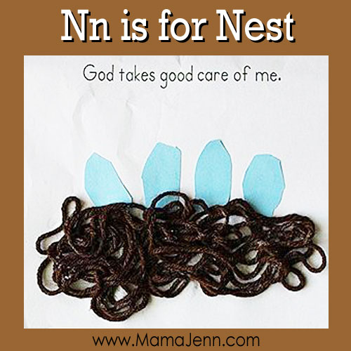My Father's World Kindergarten Craft and Copywork Pages ~ Nn is for Nest