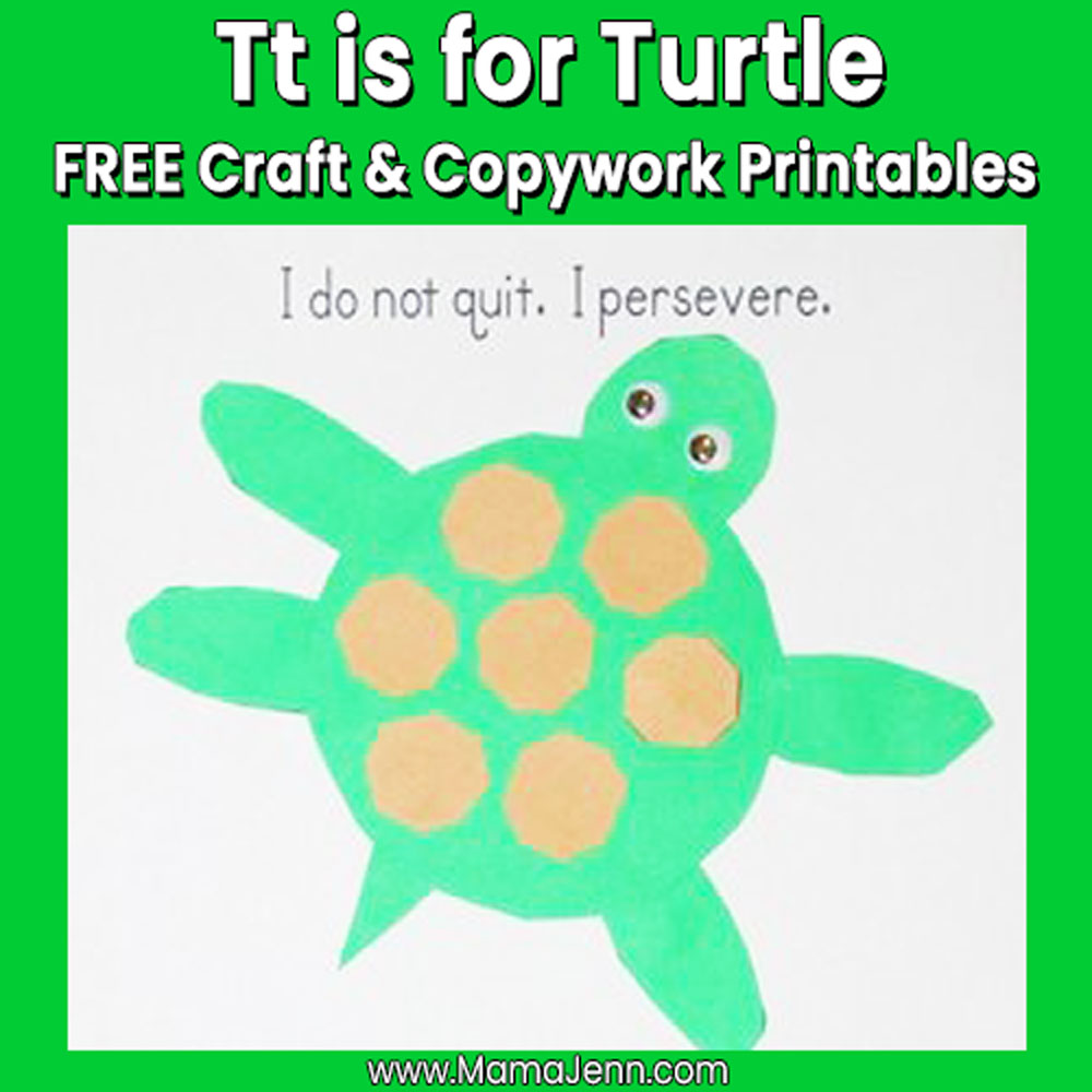 MFW Kindergarten Craft Copywork Tt Turtle
