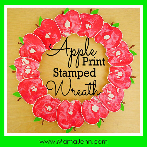 Stamped Apple Print Wreath