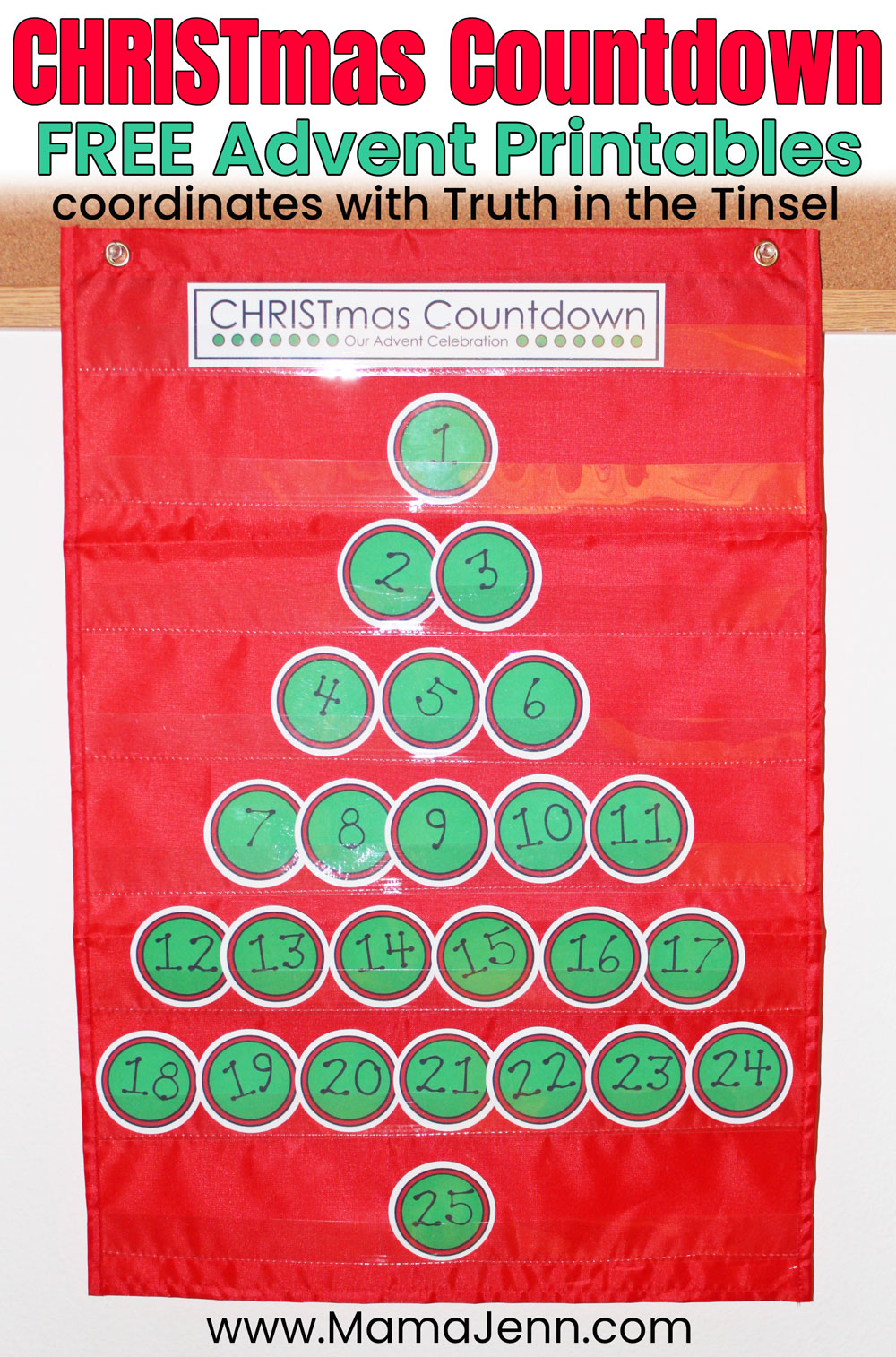 FREE Christmas Countdown Advent Tree