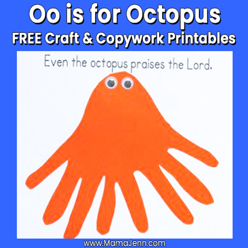 MFW Kindergarten Craft Copywork Oo Octopus