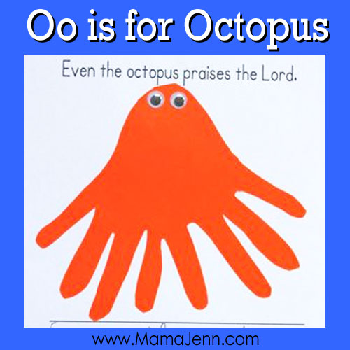 My Father's World Kindergarten Craft and Copywork Pages ~ Oo is for Octopus