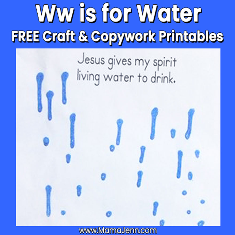 MFW Kindergarten Craft Copywork Ww Water