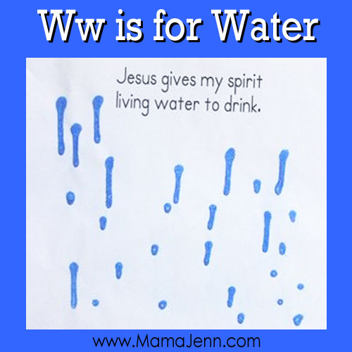 My Father's World Kindergarten Craft and Copywork Pages ~ Ww is for Water
