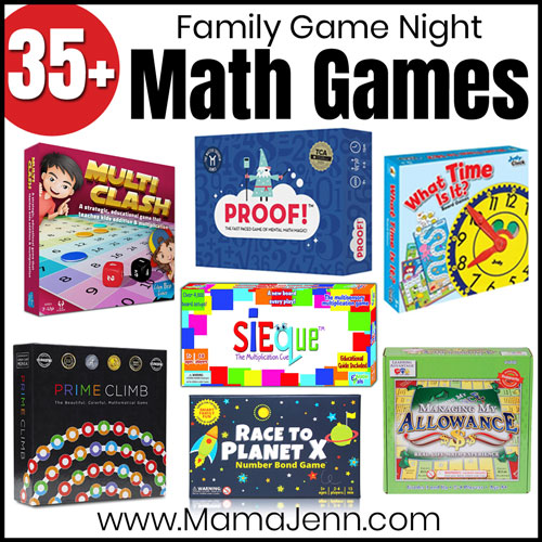 various math games with text overlay Math Games Family Game Night