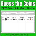 Guess the Coins FREE Printable Money Math Game
