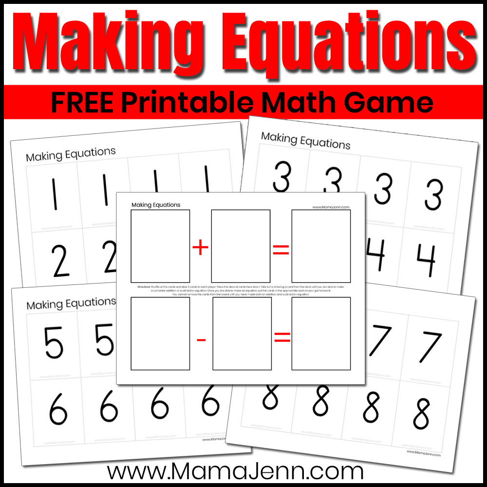 Making Equations FREE Math Game
