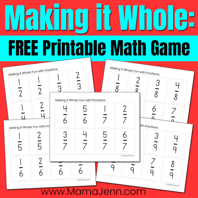 Making it Whole FREE Fractions Math Game
