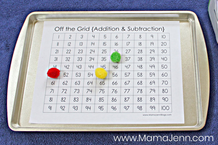 free printable Off the Grid Math Game