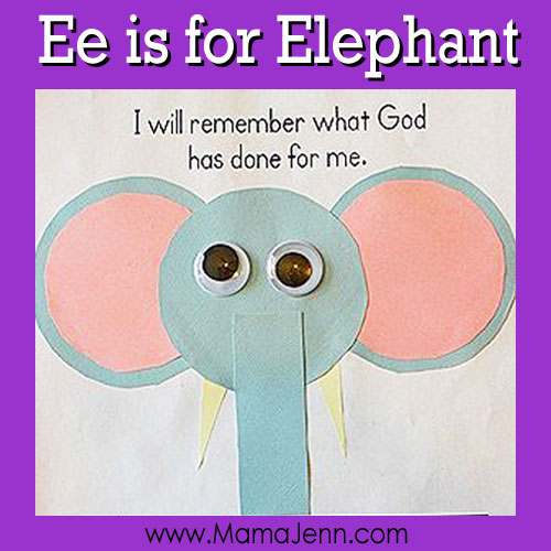 My Father's World Kindergarten Craft and Copywork Pages ~ Ee is for Elephant