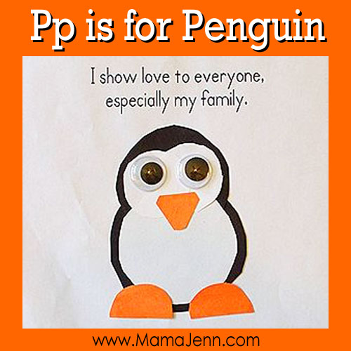 My Father's World Kindergarten Craft and Copywork Pages ~ Pp is for Penguin