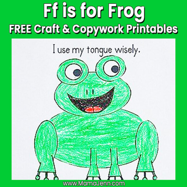 MFW Kindergarten Craft Copywork Ff Frog