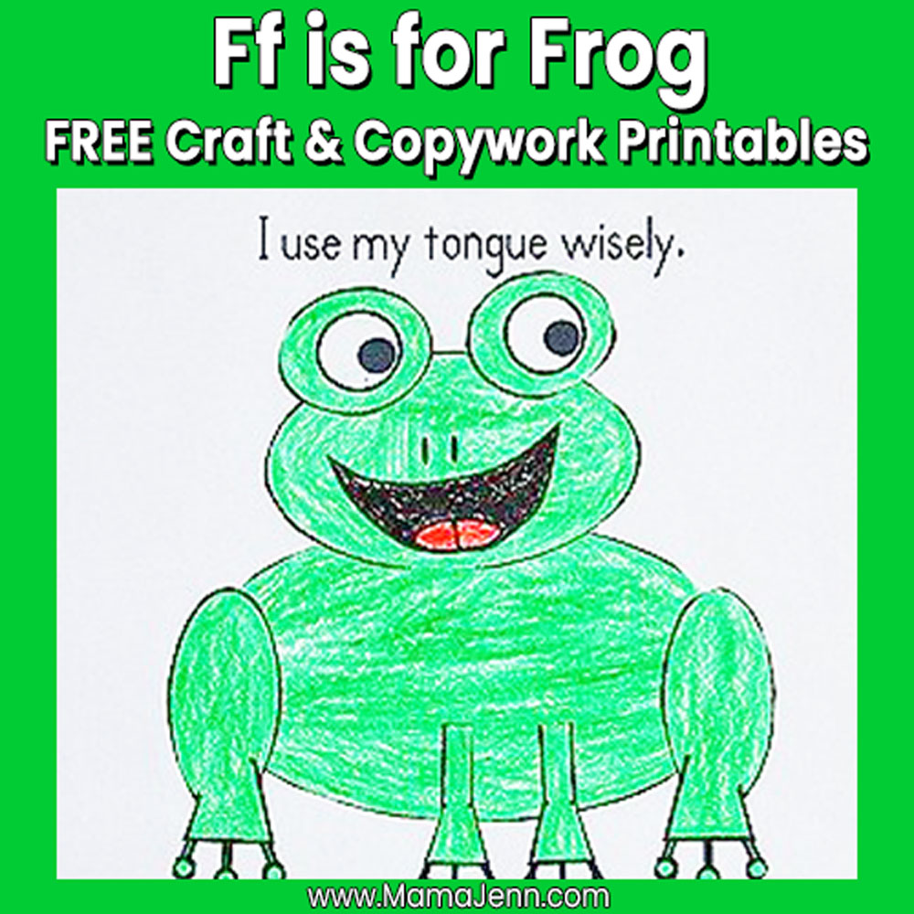 MFW Kindergarten Craft Copywork Ff Frog