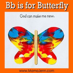 My Father's World Kindergarten Craft and Copywork Pages ~ Bb is for Butterfly