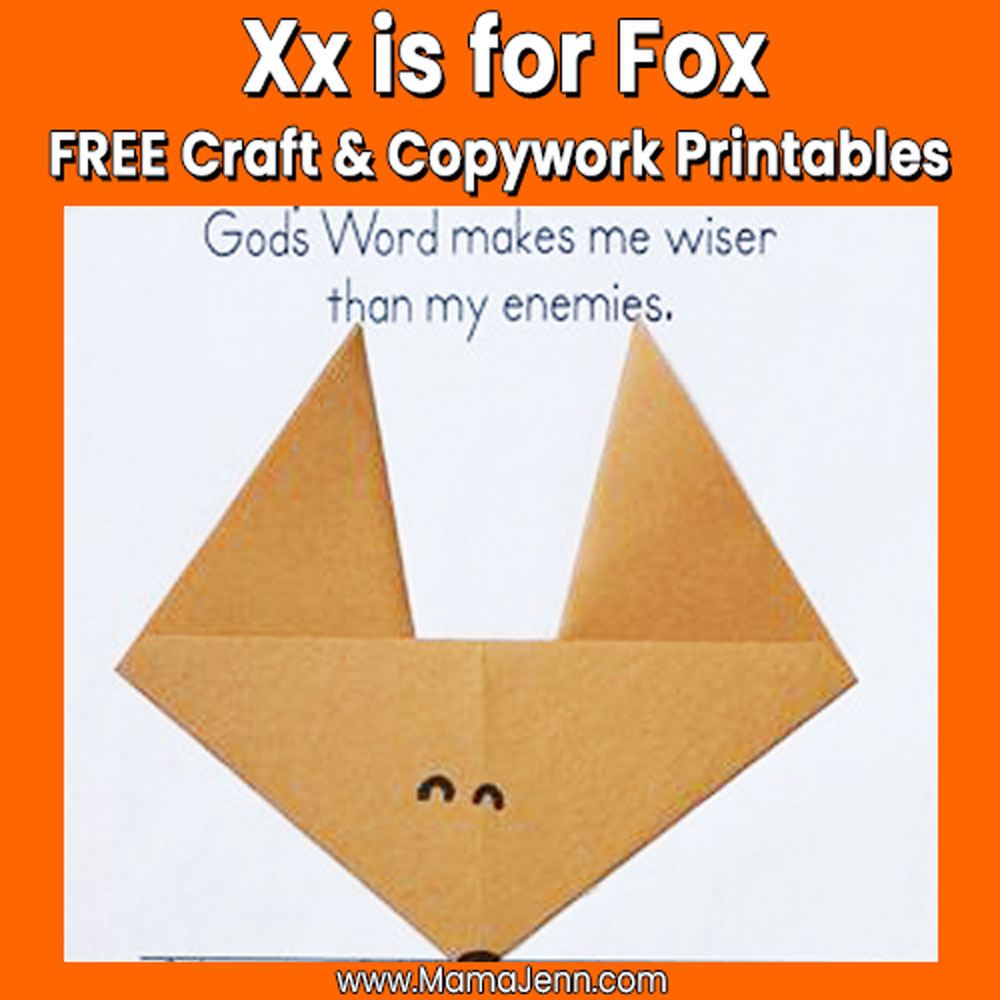 MFW Kindergarten Craft Copywork Xx Fox