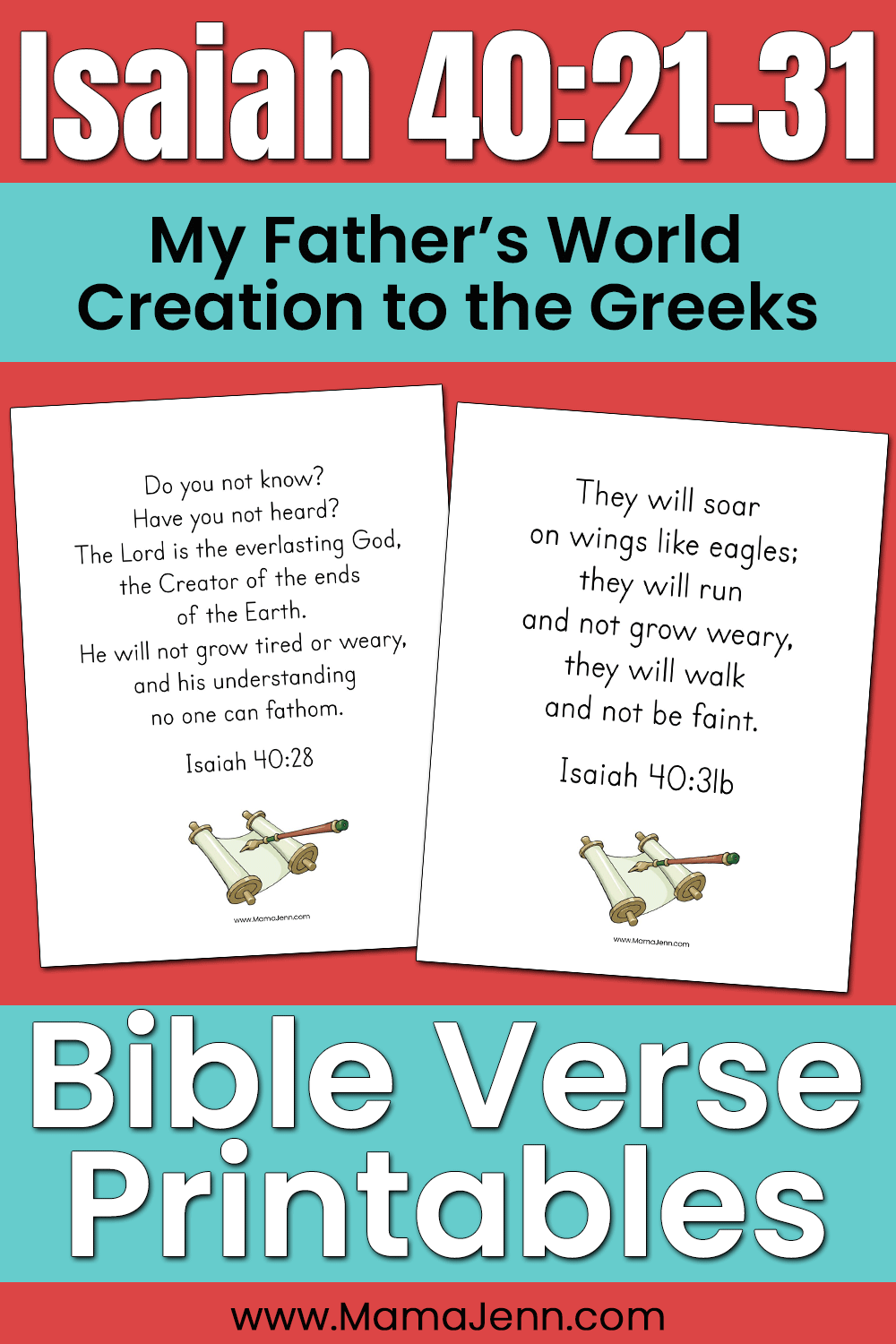 Isaiah 40 MFW ECC Bible Verse Printable Pages