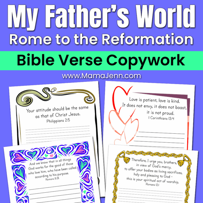 MFW RtR Bible Verse Copywork