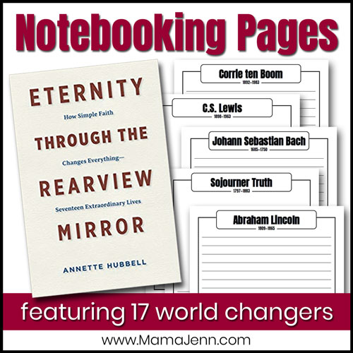 Eternity through the Rearview Mirror book and notebooking pages