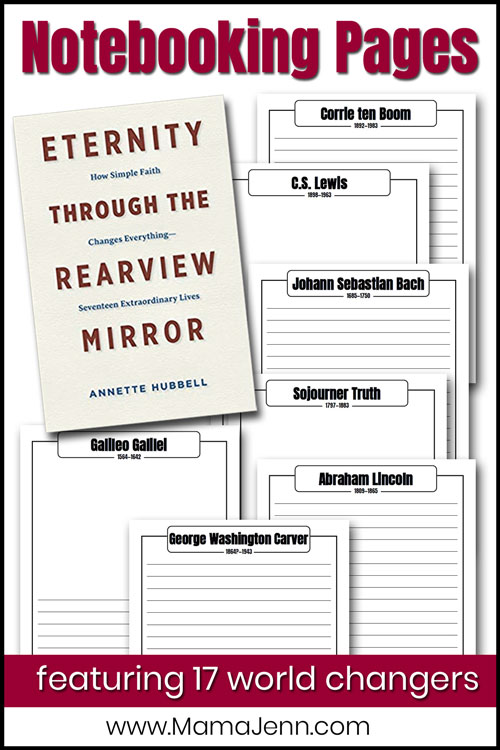 Eternity through the Rearview Mirror book and notebooking pages