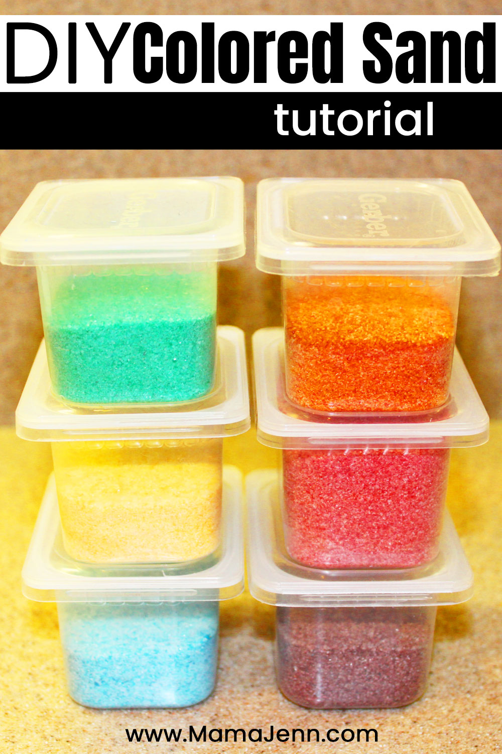 DIY Homemade Colored Sand Tutorial for Kids Crafts