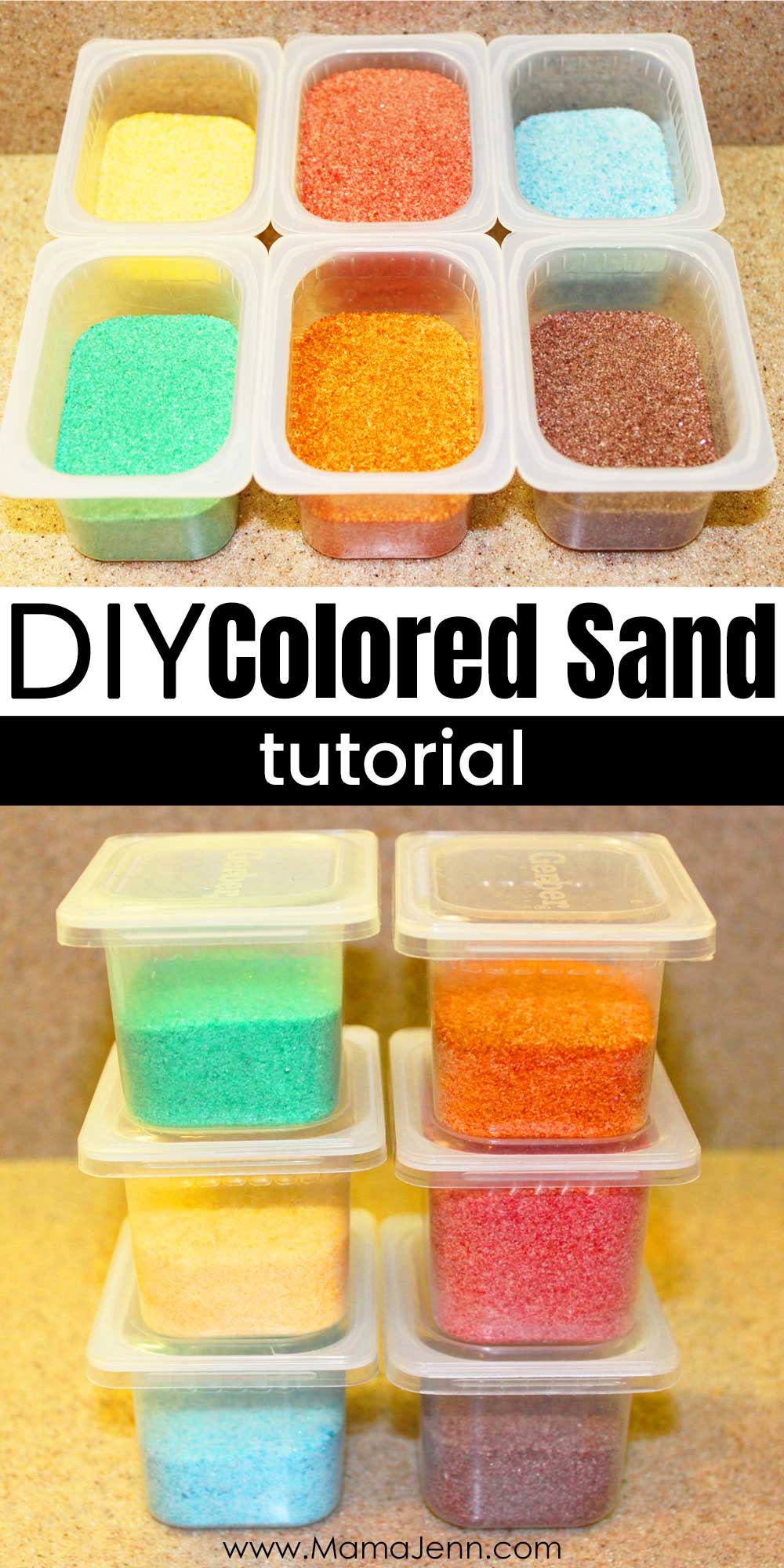 Homemade Colored Sand DIY Tutorial for Kids Art Projects