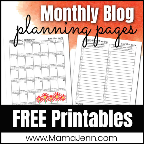 blog planning pages