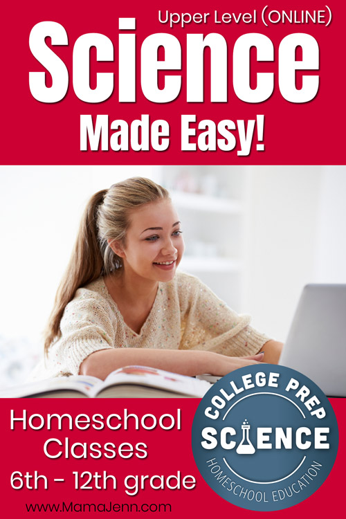 girl with textbook and computer with text overlay Upper Level Science Made Easy!