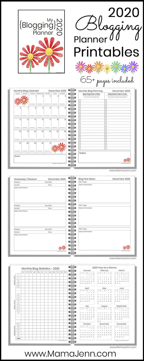 2020 Blogging Planner Printables