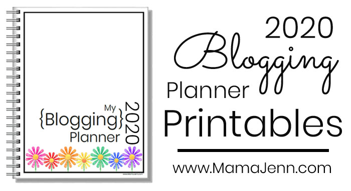 blog planner with colorful daisies and text overlay 2020 Blogging Planner Printables